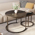 Modern Round Nesting Coffee Tables Set of 2