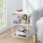 Cute Vintage 3-Tier Metal Nightstand Table