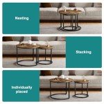 Rustic Round Nesting Coffee Table Set of 2