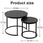 Modern Round Nesting Coffee Tables Set of 2