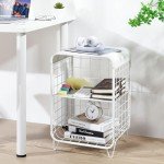 Cute Vintage 3-Tier Metal Nightstand Table
