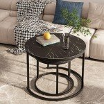 Modern Round Nesting Coffee Tables Set of 2