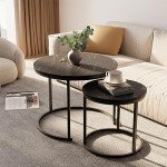 Modern Round Nesting Coffee Tables Set of 2