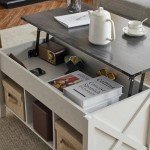 VINGLI Farmhouse Lift Top Coffee Table with Storage