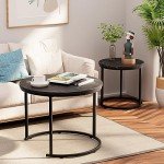 Modern Round Nesting Coffee Tables Set of 2