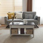 VINGLI Farmhouse Lift Top Coffee Table with Storage