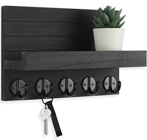 Wall-Mounted Key and Mail Holder with Shelf