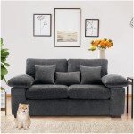 Modern Grey Loveseat Sofa with Removable Cushions