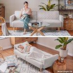 Olive Green Mid-Century Modern Futon Sofa Bed
