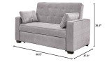Ainsley Full Size Convertible Loveseat - Light Grey