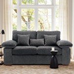 Modern Grey Loveseat Sofa with Removable Cushions