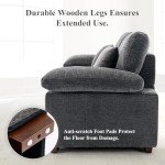 Modern Grey Loveseat Sofa with Removable Cushions