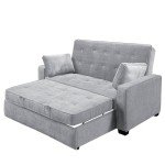 Ainsley Full Size Convertible Loveseat - Light Grey