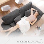 Modern Grey Loveseat Sofa with Removable Cushions