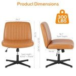 DUMOS Comfy Armless Adjustable Desk Chair