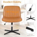 DUMOS Comfy Armless Adjustable Desk Chair