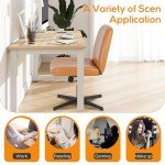 DUMOS Comfy Armless Adjustable Desk Chair