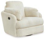 Contemporary White Swivel Glider Recliner with Storage