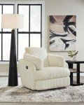 Contemporary White Swivel Glider Recliner with Storage
