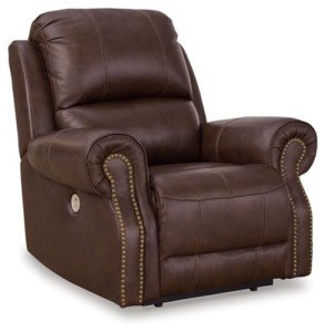 Classic Leather Match Power Recliner with USB Ports