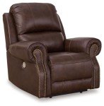 Classic Leather Match Power Recliner with USB Ports
