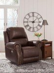 Classic Leather Match Power Recliner with USB Ports