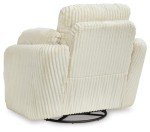 Contemporary White Swivel Glider Recliner with Storage