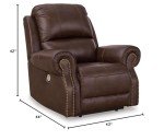 Classic Leather Match Power Recliner with USB Ports