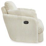 Contemporary White Swivel Glider Recliner with Storage