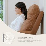 Brown Leather Power Recliner Chair with Charging Ports