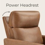Brown Leather Power Recliner Chair with Charging Ports