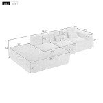 Cream Minimalist L-Shaped Sectional Sofa for Living Room