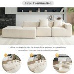 Cream Minimalist L-Shaped Sectional Sofa for Living Room
