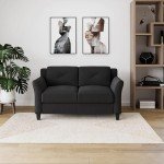 Harrington Black Loveseat by Lifestyle Solutions