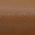 Caramel Brown Round Faux Leather Ottoman Bench