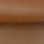 Caramel Brown Round Faux Leather Ottoman Bench