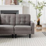 Modern Grey L-Shaped Convertible Sectional Sofa