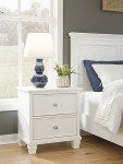 Fortman Traditional 2 Drawer Night Stand, White
