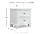 Fortman Traditional 2 Drawer Night Stand, White