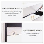 Modern Queen Size Lift Up Storage Bed – Light Beige