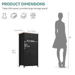 YITAHOME 4-Drawer Fabric Dresser with Wooden Top