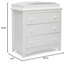 Bianca White 3 Drawer Dresser with Changing Top