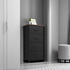 YITAHOME 4-Drawer Fabric Dresser with Wooden Top