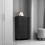 YITAHOME 4-Drawer Fabric Dresser with Wooden Top