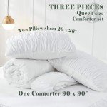 Fluffy White Queen Comforter Set with Ruffles