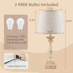 2-Piece Touch Lamps with USB Ports and Bulbs