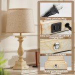 2-Piece Touch Lamps with USB Ports and Bulbs