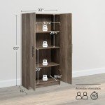 Drifted Gray 32" Storage Cabinet with 3 Shelves