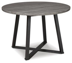 Mid Century Round Dining Table with Metal Legs