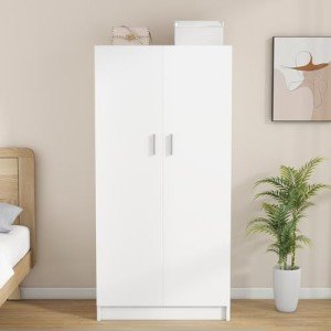 White 2-Door Bedroom Wardrobe Closet